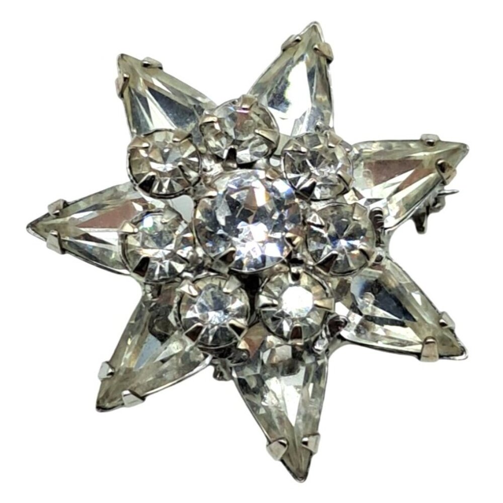 VIntage Rhinestone Brooch Lot of 8 Weiss Kramer Burt Cassell Costume Jewelry - Picture 2 of 16